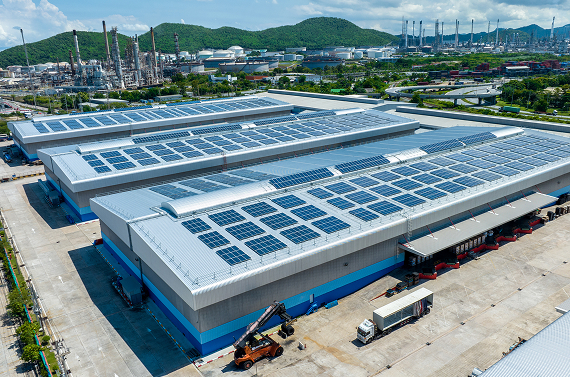 Industrial facility high-density rooftop solar coverage