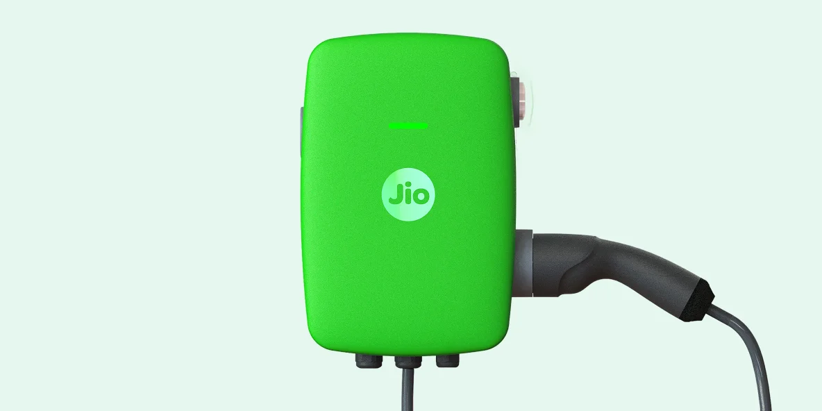 JioAries EV Charger mounted on a wall
