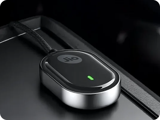 JioCarSync plugged in and synced on a car dashboard
